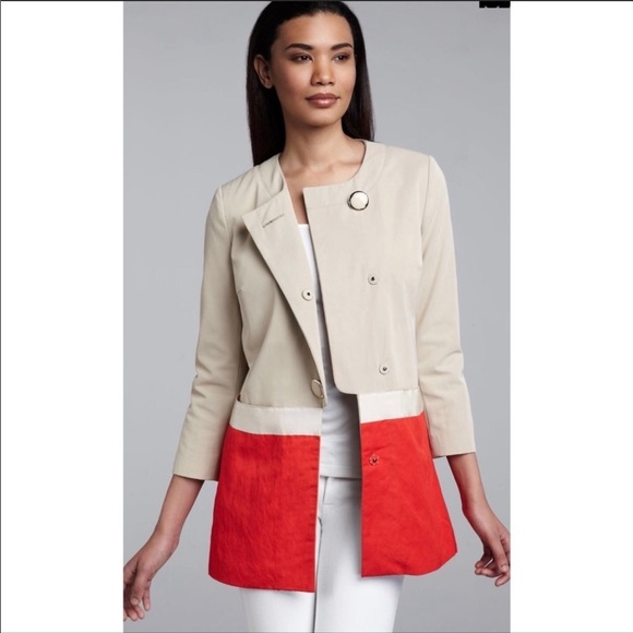 Badgley Mischka Alexa Colorblock Jacket Size Medium - Picture 1 of 16